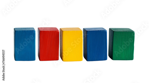 Wallpaper Mural Colorful wooden cubes isolated with transparent background Torontodigital.ca