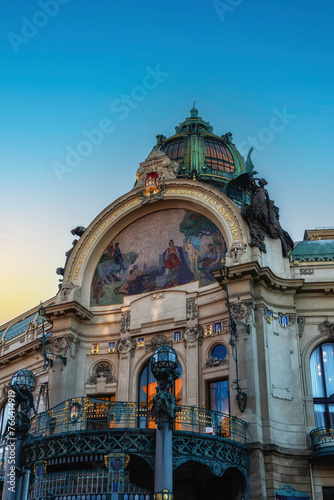 Municipal House (Obecni Dum) on Republic square, Prague, Czech Republic photo