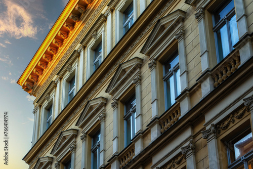 Detail of facades of houses near old town square, Prague - Czech Republic © atosan