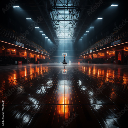 The empty hall of the basketball hall arena © Арман Амбарцумян