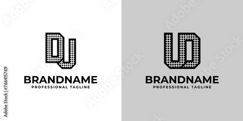 Letters DU and UD Dot Monogram Logo, Suitable for business with DU or UD initials