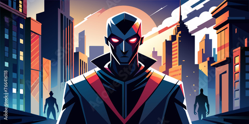 City Guardian: Masked Vigilante Vector Illustration