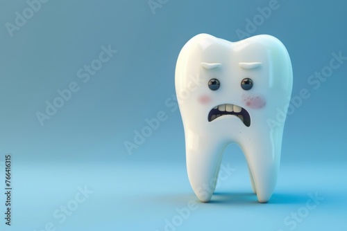 Sad dirty 3d tooth character