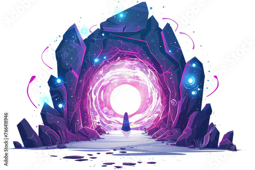 mystical portal to other realms with portal-themed magical energy spell effects