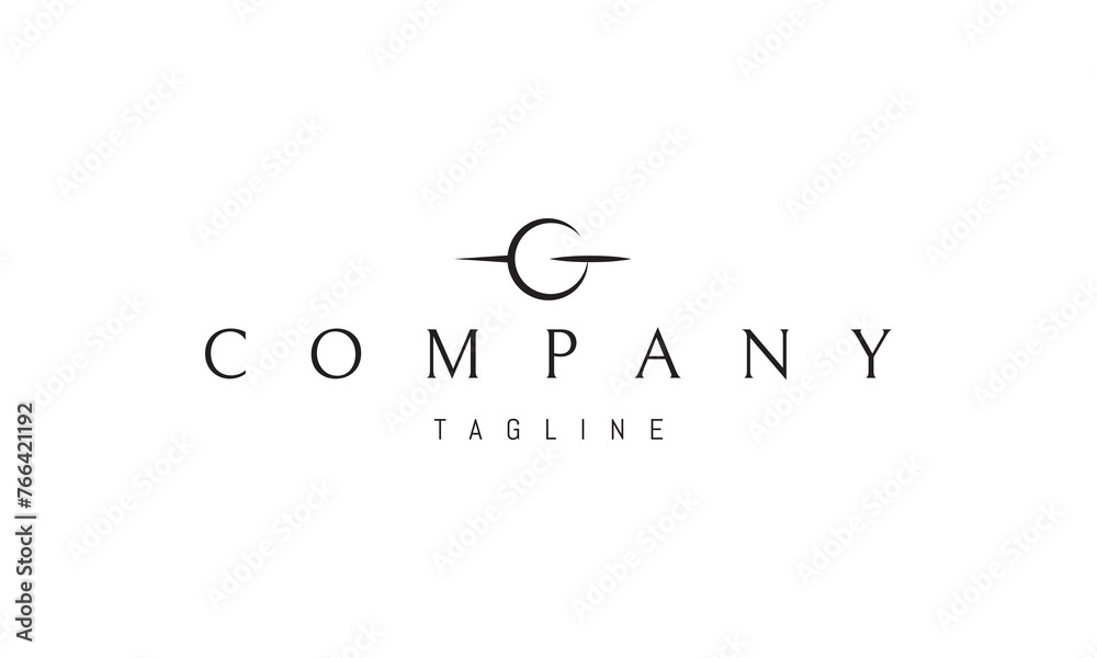 A vector logo with an abstract image of a planet with an orbit in the form of the letter G.