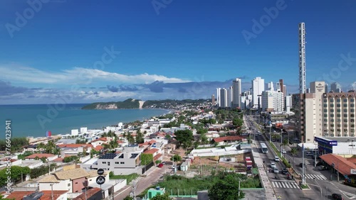 Aerial view of Ponta Negra beach, Morro do Careca, in Natal, Rio Grande do Norte, Brazil
