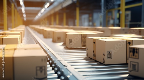 Close-up of a man's hands packing a cardboard box in shop preparing for shipment e-commerce, Logistics, Delivery. © sakib