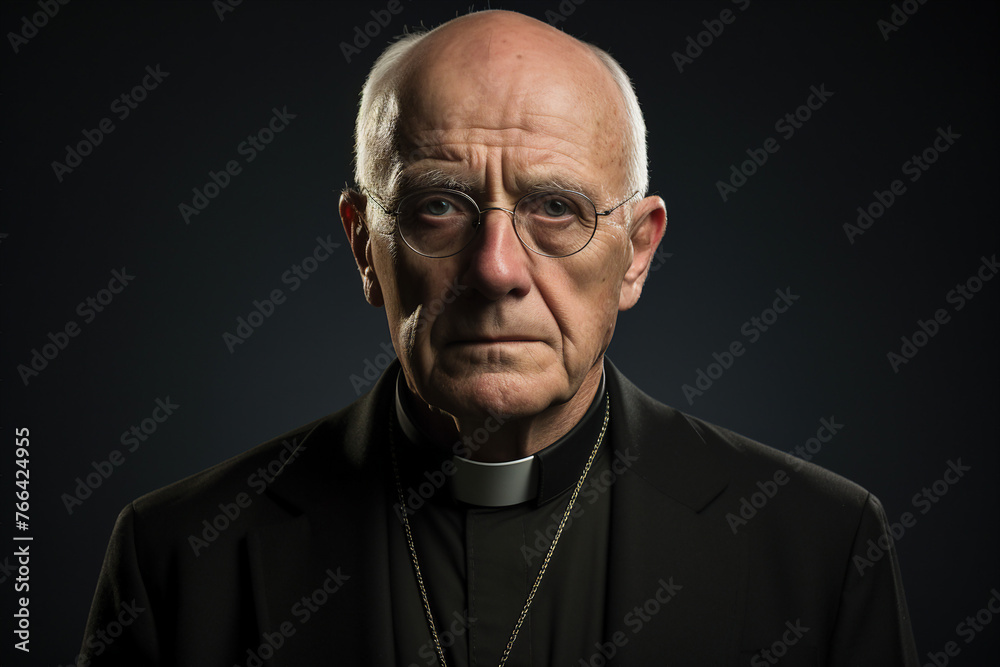 Mysterious religious person nun priest in church robe serious face expression Generative AI illustration Mysterious religious person nun priest in church robe serious face expression Generative AI illustration