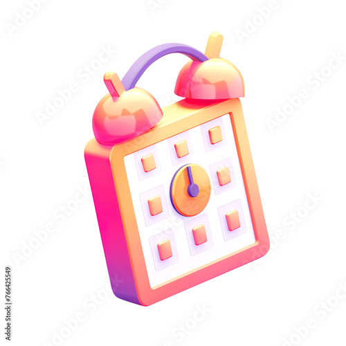 3D Calendar icon symbol with alert. minimal cartoon style, isolated on transparent background Remove png, Clipping Path, pen tool