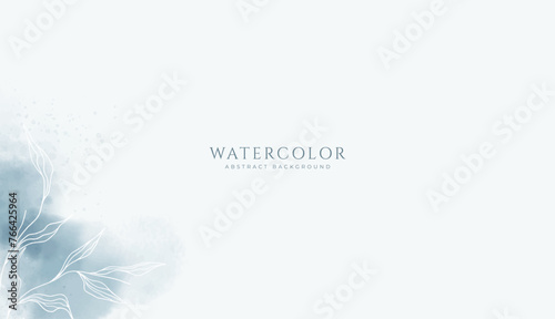 Abstract horizontal watercolor background. Neutral light brown navy blue colored empty space background illustration © lukulo