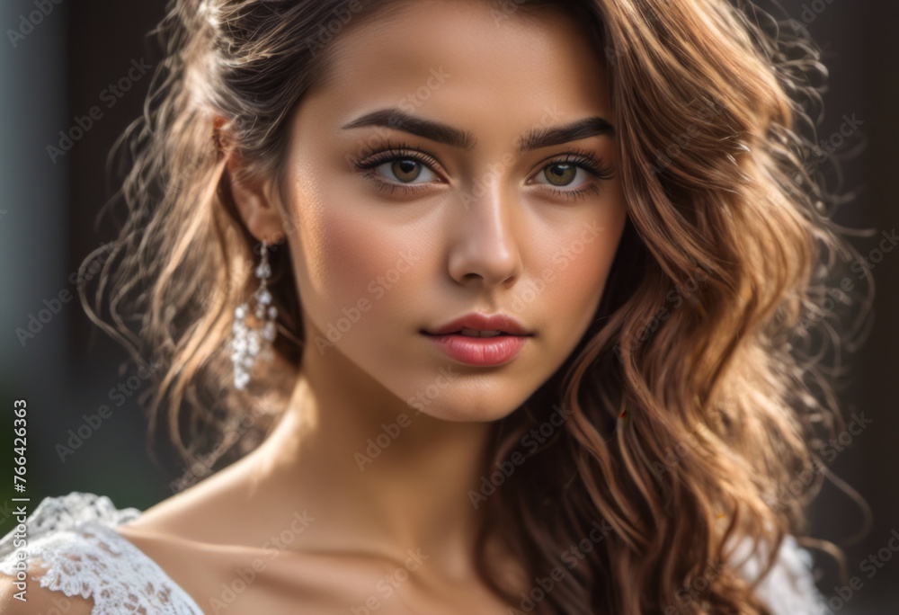 Fototapeta premium A Portrait Of Breathtakingly Gorgeous, Exotic, Beautiful Woman.