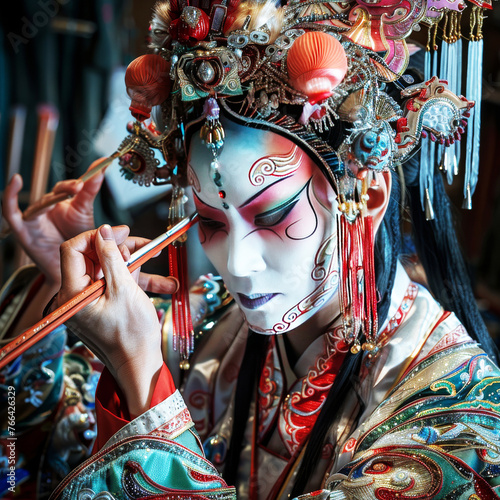 Chinese Opera Performer in Traditional Costume.