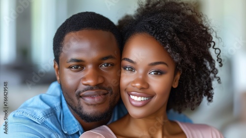 Smiling Couple Enjoying a Cozy Moment Indoors