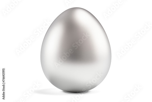 silver egg isolated on white