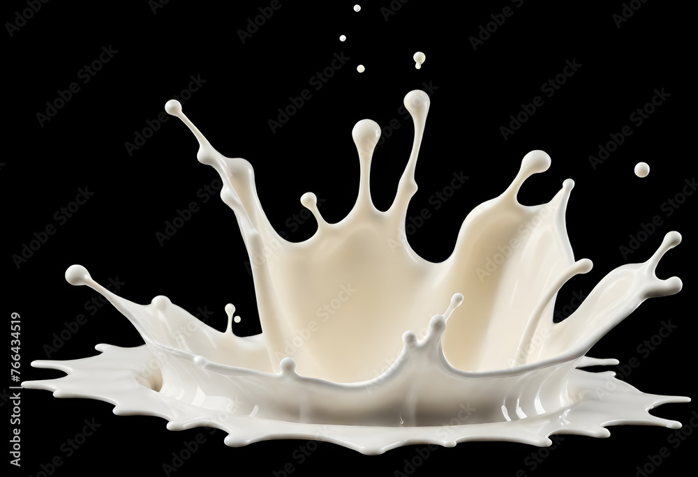 Obraz premium a milk splash isolated on black background