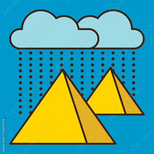 Egyptian pyramids icon. Passover vector icon collection. Exodus from Egypt story, emblem, logo, vector design element for Jewish holiday Passover