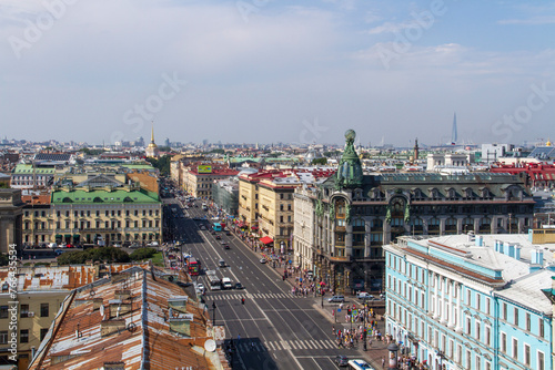 Aerial view of the Nevsky Prospect in Saint-Petersburg, Russia.