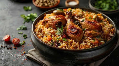 Arabic rice with quail and chicken