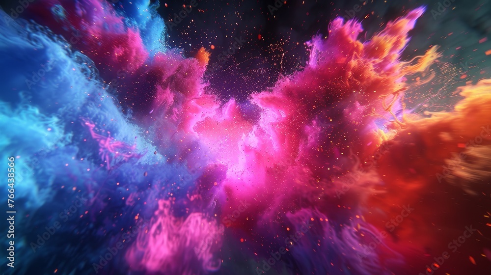 A mesmerizing cosmic nebula painting a starry sky with its vivid pink and blue colors, capturing the enigmatic beauty of the universe. A mesmerizing cosmic nebula painting a starry sky with its vivid pink and blue colors, capturing the enigmatic beauty of the universe.