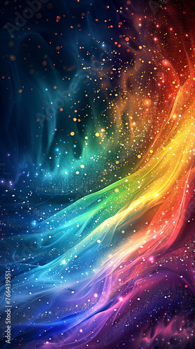 LGBTQ+ rainbow with sparkling stars