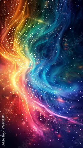 LGBTQ+ rainbow with sparkling stars