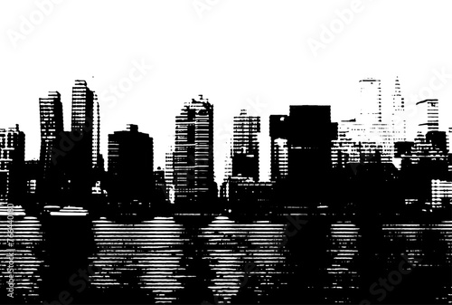 NEW YORK SILHOUETTE. Illustration vectorielle de gratte-ciel sous forme de lignes horizontales