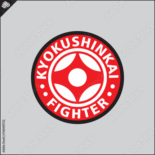 Emblem of kyokushin karate. Martial art colored symbol, logo creative design emblem. Vector. photo