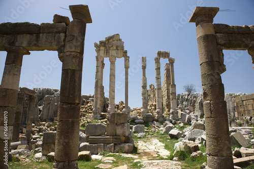 Lebanon ruins of ancient Apamea on a sunny spring day photo