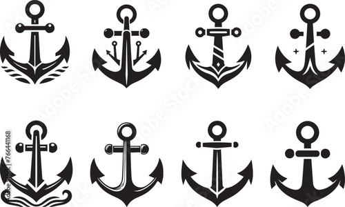 Anchor Icons Silhouettes Anchor EPS Vector Anchor Clipart
