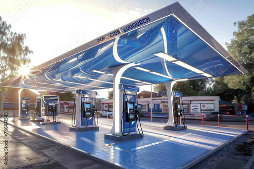 hydrogen filling station with many outlets photo
