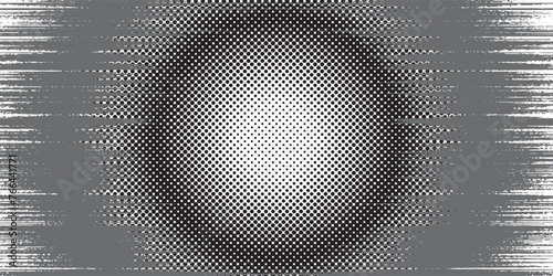 seamless vintage distressed halftone dot background pattern tileable grunge black printer ink raster dots overlay retro comic book or print making creative concept backdrop photo