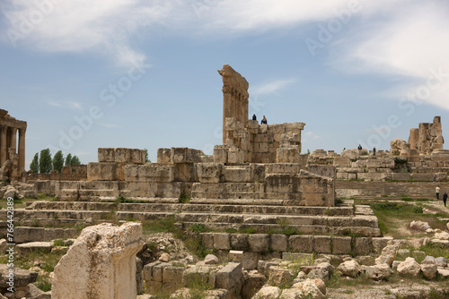 Lebanon. Ruins of the Baalbek Temple on a sunny spring day.