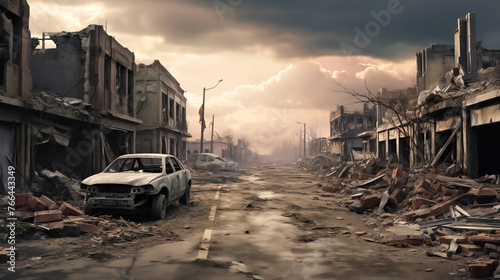 Desolation Avenue: Photo of an Empty Street in a Post-Apocalyptic Setting