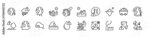 set of global warming icons, environment, climate change,