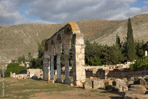 Lebanon. Ruins of Anjar on a sunny spring day. photo