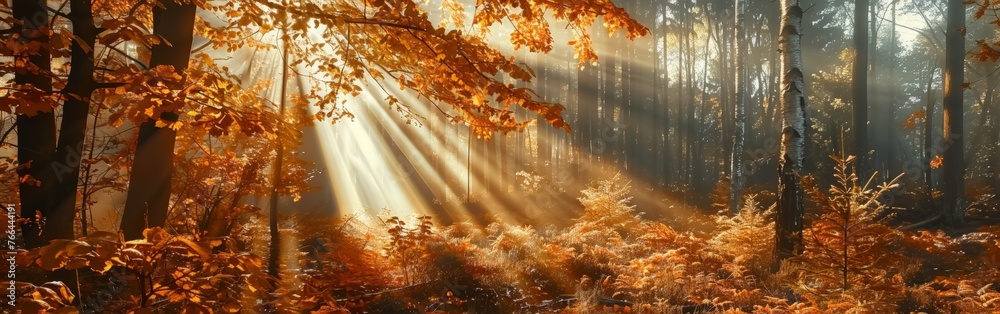A Sunbeam Illuminating a Forest