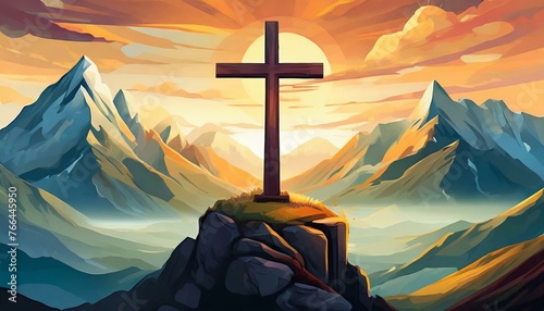 cross in the mountains photo
