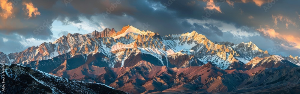 Majestic Mountain Range With Clouds