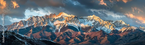 Majestic Mountain Range With Clouds