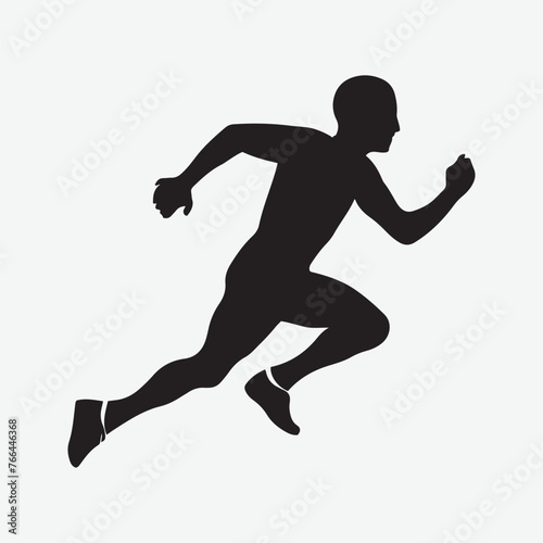 running man silhouette vector design illustration © Sheuly