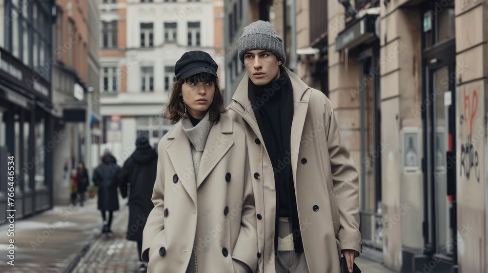 Develop a unisex capsule collection reflecting the minimalist Scandinavian street style,