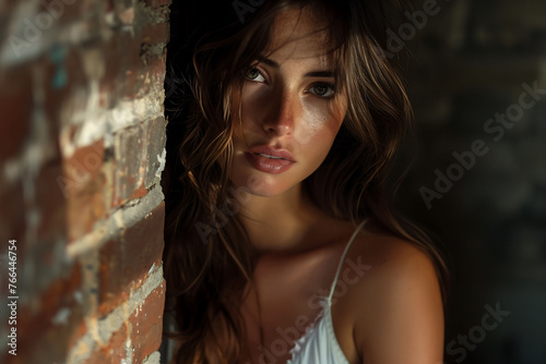 Alluring Woman with Intense Gaze in Dimly Lit Setting © Edifi 4