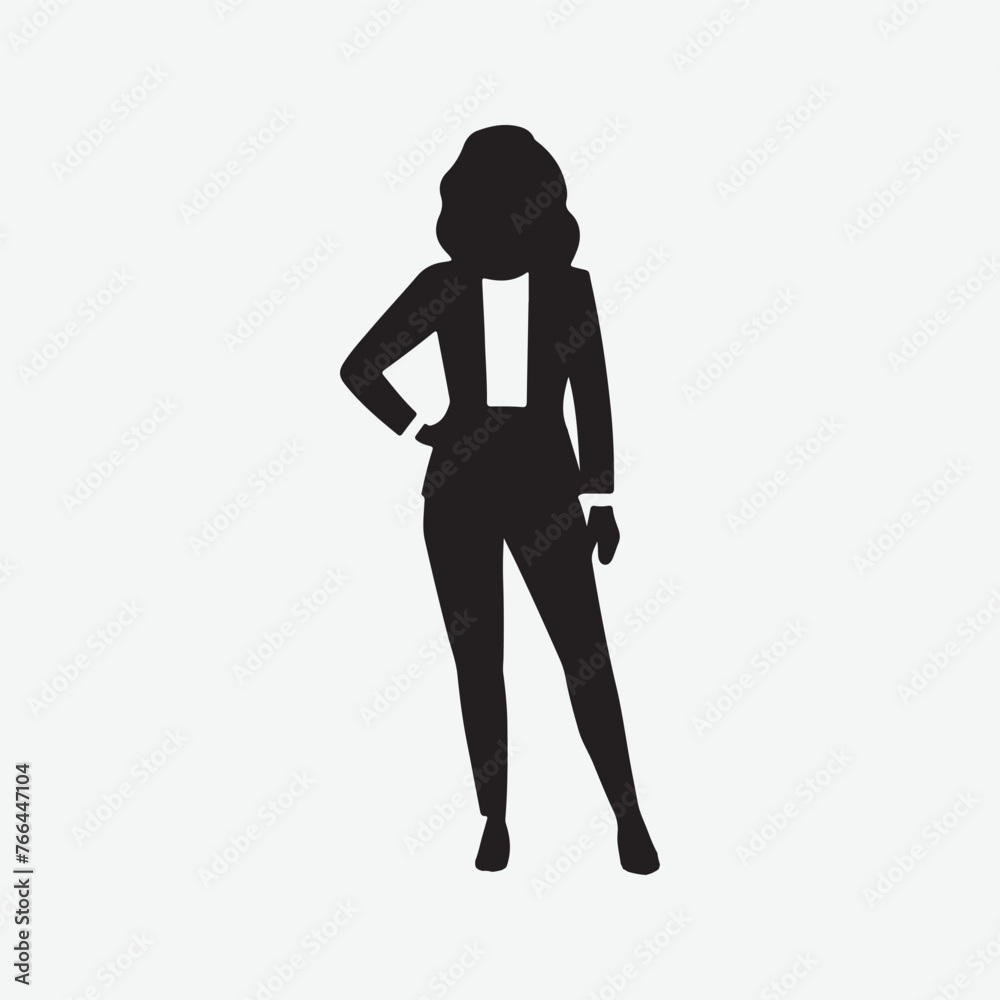 A Business Women Standing Vector silhouette Illustration A Business Women Standing Vector silhouette Illustration