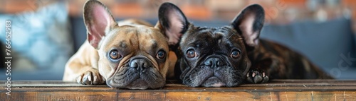 Whimsical Companion Detailed portrait of a French Bulldog, showcasing its playful spirit and characteristic bat ears in natural light , vibrant