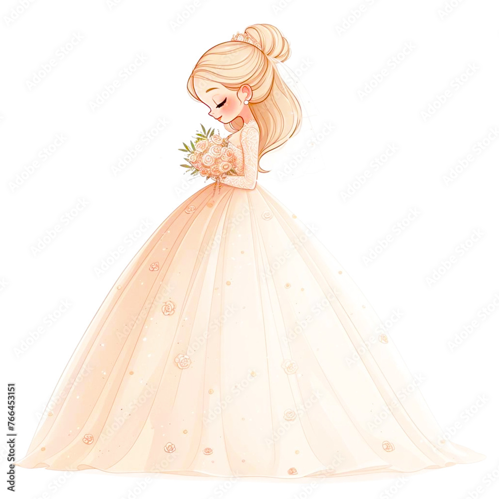 Watercolor Bride on transparent background PNG Watercolor Bride on transparent background PNG