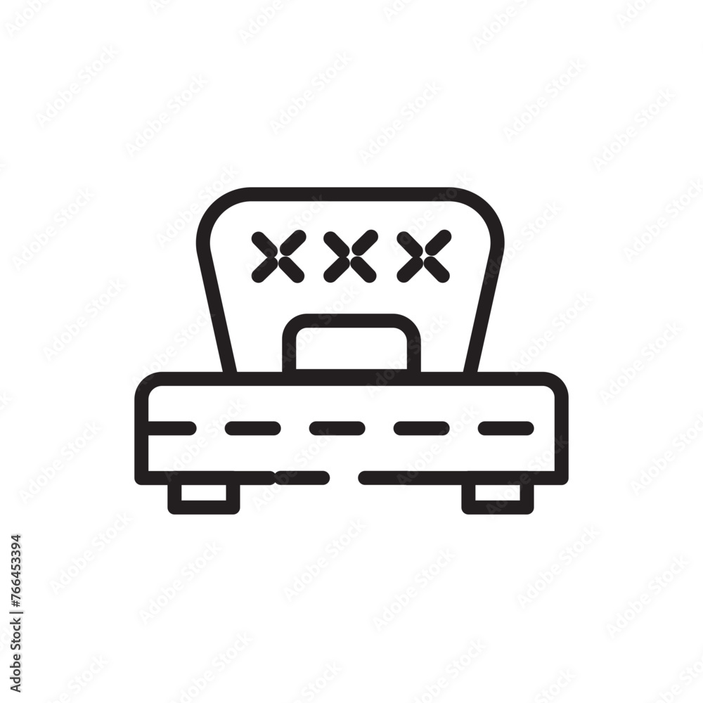 Bed Bedroom Double Line Icon