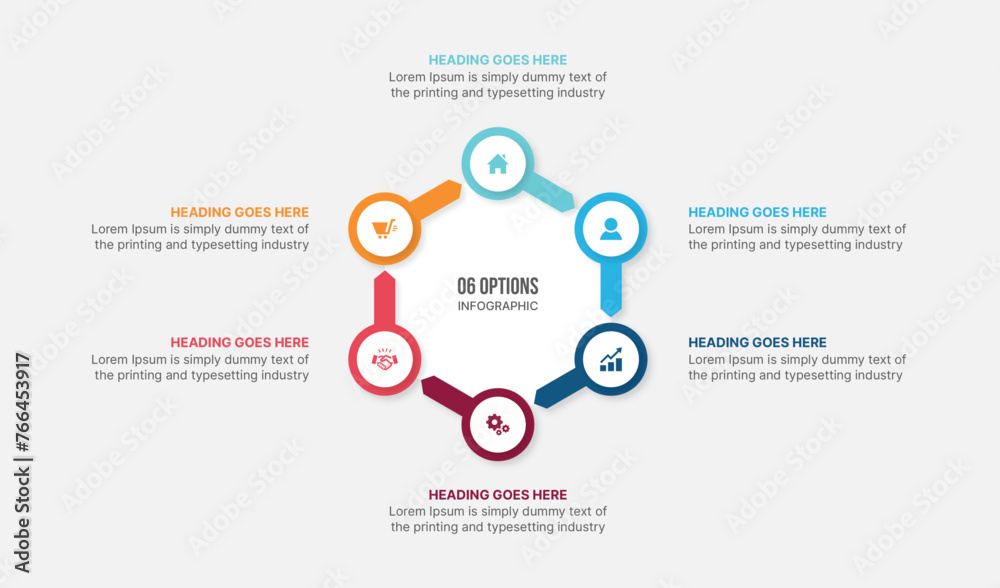 Infographic Template Design With 6 Steps, Process Workflow Diagram Infographic Template Design With 6 Steps, Process Workflow Diagram