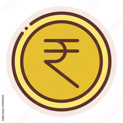 rupee symbol coin sticker