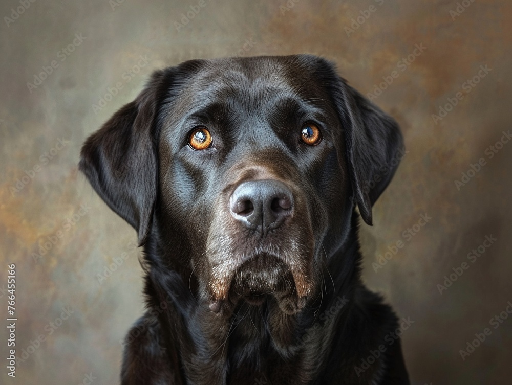 Serenity Unleashed Closeup of a Labrador Retriever, eyes gleaming with loyalty, amidst a softfocus backdrop, capturing the essence of companionship , high detailed