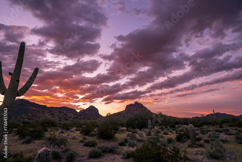A stunning sunset in San Tan Mountain Regional Park, in Pinal County, Arizona. 